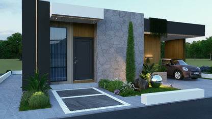 2 Bedroom Small Modern House (Building size - 77 sqm) ID 8700